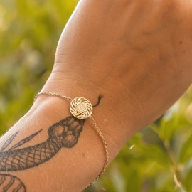 Bracelet or feuilles de laurier epis