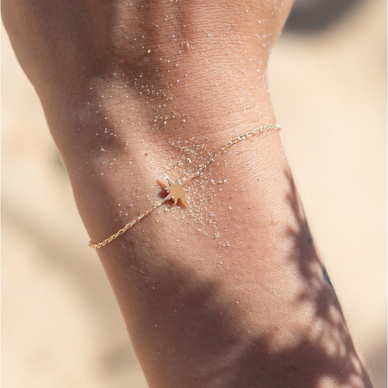 Bracelet fin plaqué or petite etoile