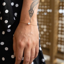 Bracelet or  solitaire strass zirconium