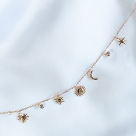 Bracelet lune soleil plaqué or