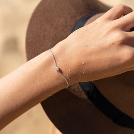 Bracelet argent  solitaire strass