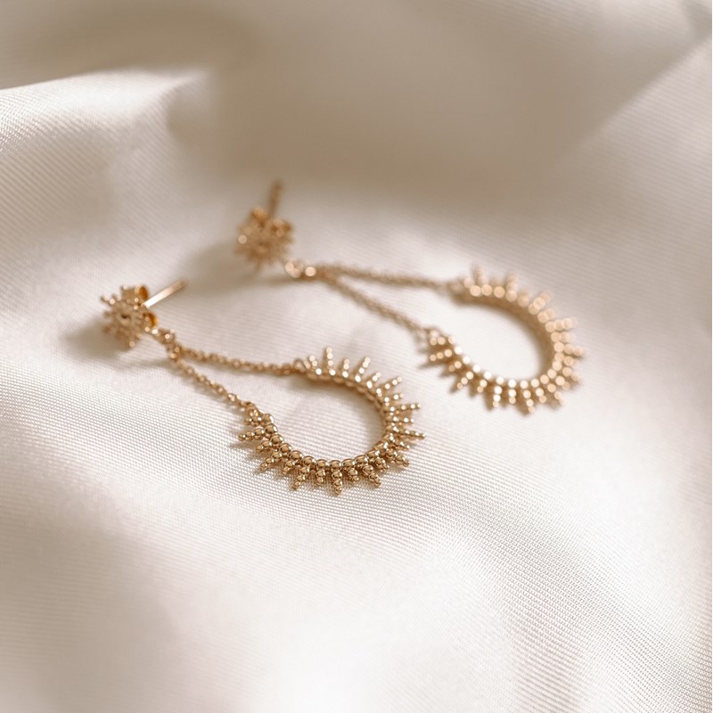Nerina Bijoux - Boucles d'oreilles plaqué or soleil