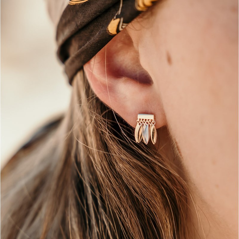 Nerina Bijoux - Petites boucles d'oreilles or pampilles