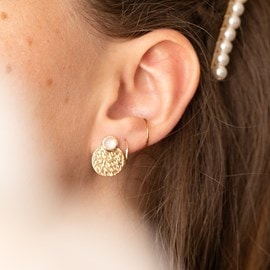 Boucles d'oreilles pierre de lune or