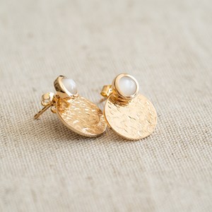 Boucles d'oreilles pierre de lune or