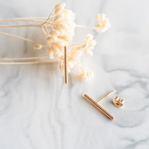 Boucles d'oreilles or barres tiges