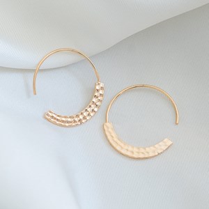 Boucles d'oreilles créoles or martelé