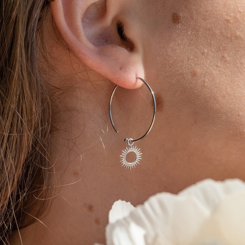 Nerina Bijoux - Créoles rayon de soleil argent