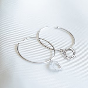 Créoles rayon de soleil argent