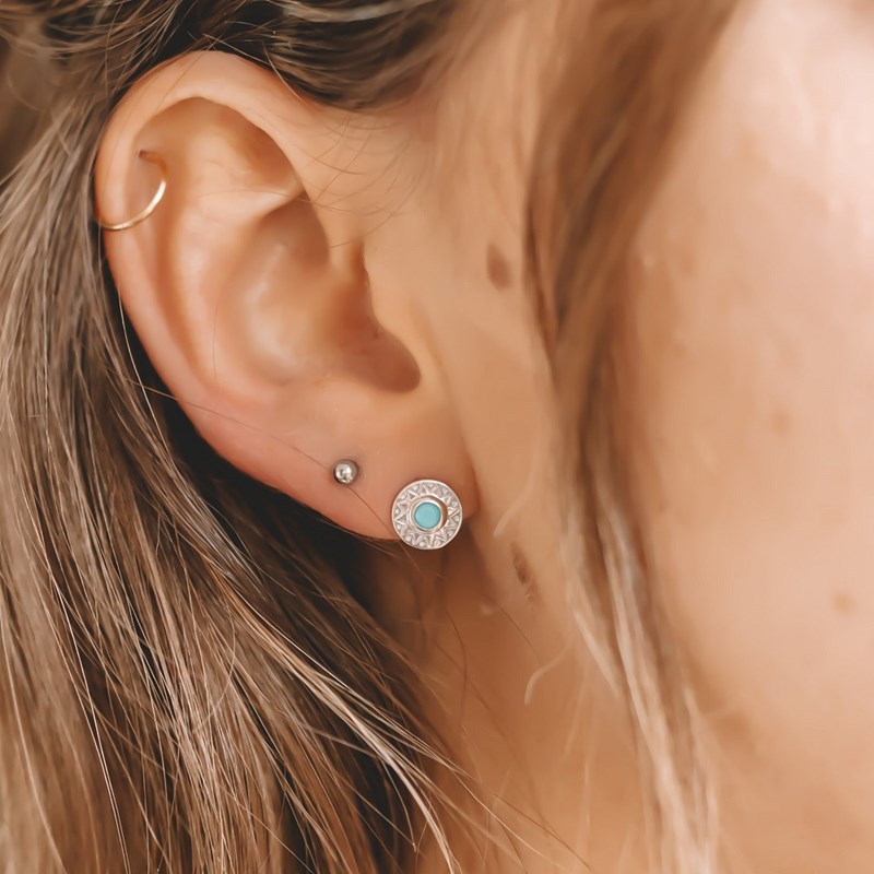 Nerina Bijoux - Boucles d'oreilles argent turquoise
