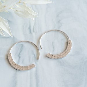 Créoles argent  martelé