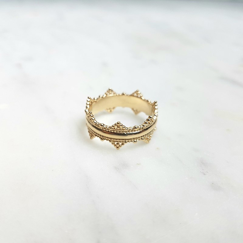 Bague fine plaqué or mode couronne