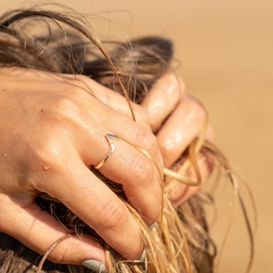 Bague fine plaqué or mode  triangle