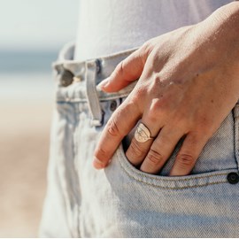 Bague oeil or grec egyptien