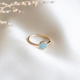 Bague fine or pierres turquoise