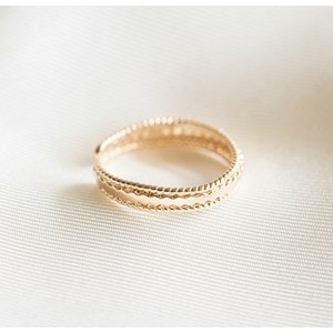 Bague fine ajustable tendance plaqué or