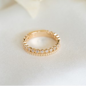 Bague fine or couronne pierres zirconium