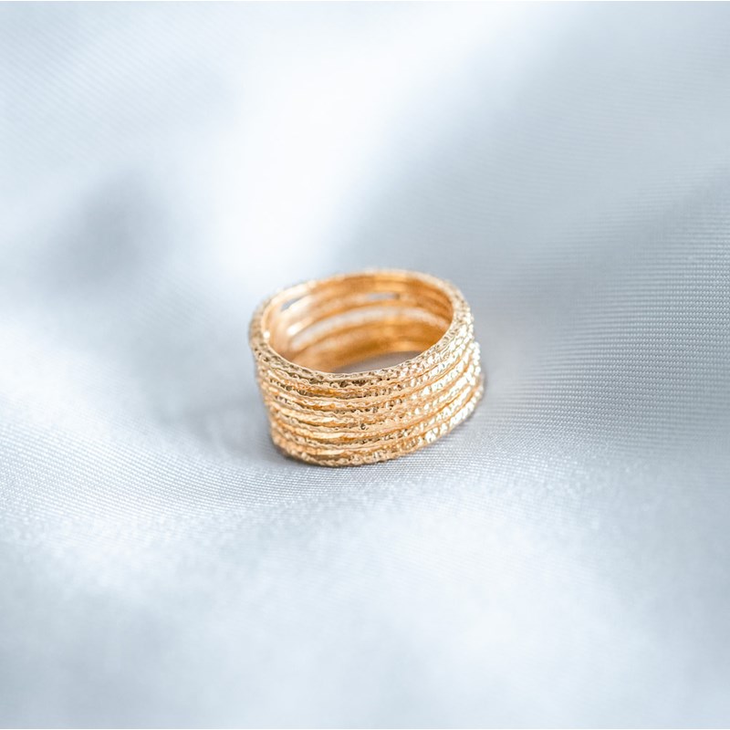 Nerina Bijoux - Bague semainier plaqué or multi anneaux