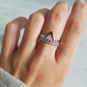 Bague fine argent mode tendance triangle