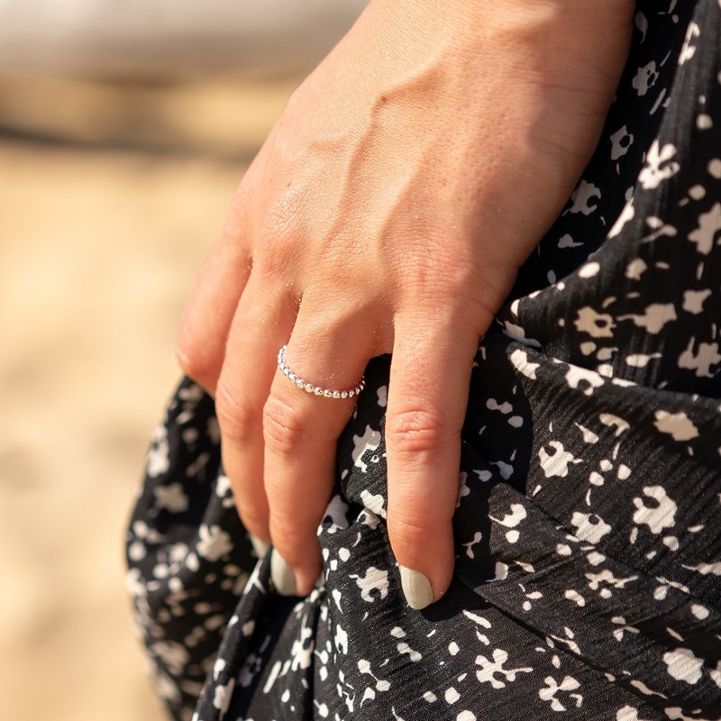 Nerina Bijoux - Bague fine argent perlée boules tendance