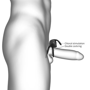 Anneau pénien vibrant pour couple Noir