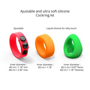 Kit d'anneaux péniens - néon rings Multicolore