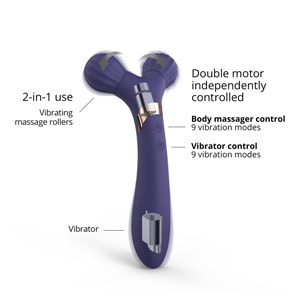 Vibromasseur 2en1 - fireball Bleu foncé