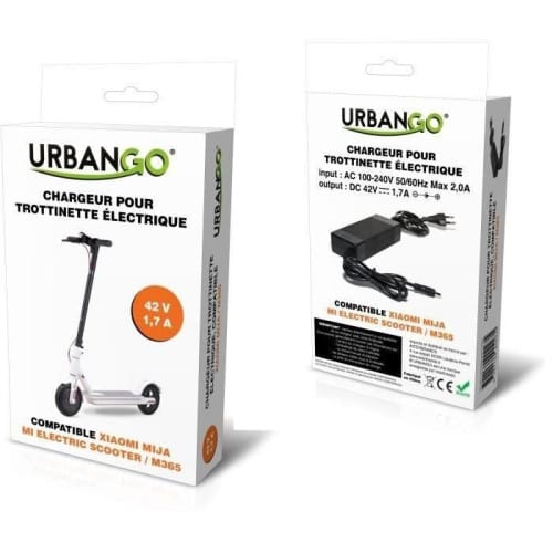 Chargeur urbango pour trottinette électrique 42v 1.7a