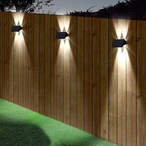 Lot de 2 appliques murales solaires noir blinky