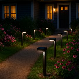 Lot de 8 balises solaires noir ostry