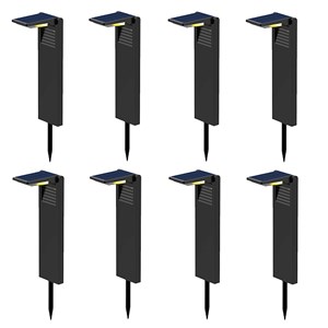 Lot de 8 balises solaires noir ostry
