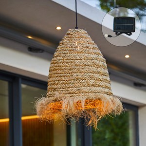 Suspension solaire bohème beige anafi