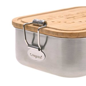 Boîte à goûter en inox et bambou ad