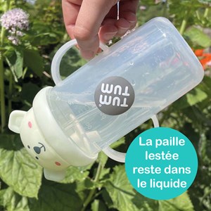 Grande tasse anti fuite + paille le