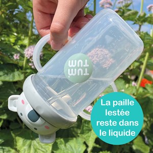 Grande tasse anti fuite + paille le