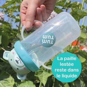 Grande tasse anti fuite + paille le