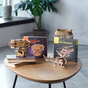 Dirigeable steampunk puzzle 3d bois