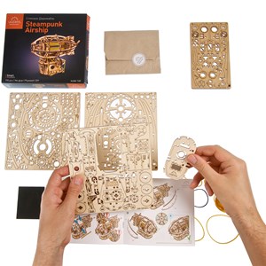 Dirigeable steampunk puzzle 3d bois