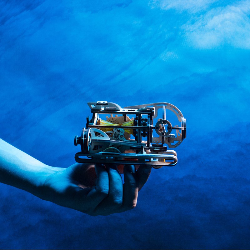 Sous-marin steampunk puzzle 3d bois