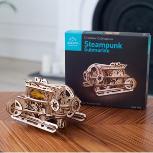 Sous-marin steampunk  puzzle 3d bois