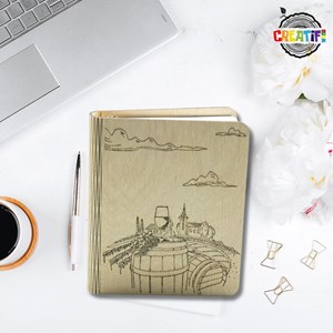 Carnet en bois vignoble