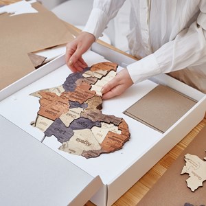 Carte du monde en bois 3d multicolor l