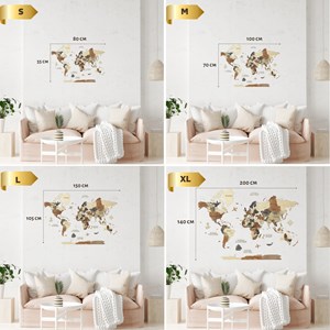 Carte du monde en bois 3d multicolor xl