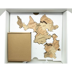 Carte du monde en bois 3d claire l