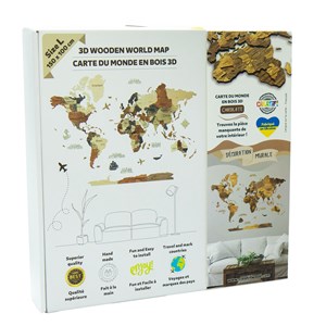 Carte du monde en bois 3d chocolate l