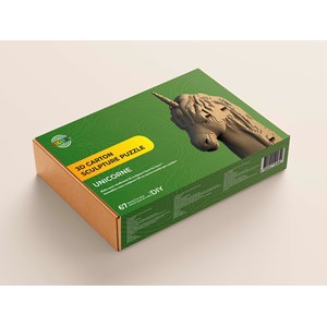 3d sculpture puzzle en carton licorne