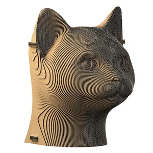 3d sculpture puzzle en carton chat