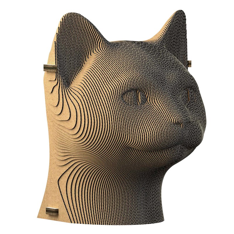 3d sculpture puzzle en carton chat