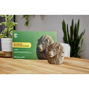 3d sculpture puzzle en carton lion