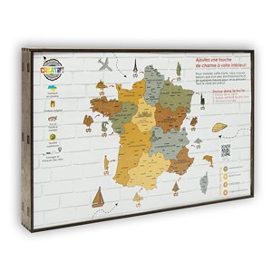 Carte de france en bois 2d  graphite